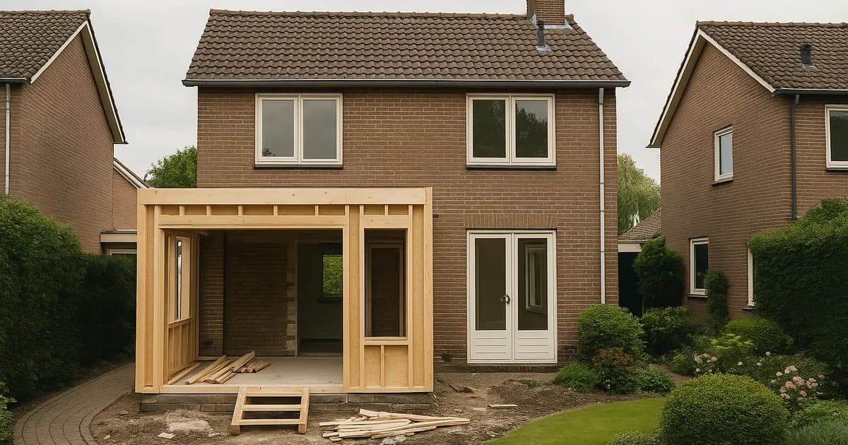 Bouwtekening met rekenmachine voor de kostenraming