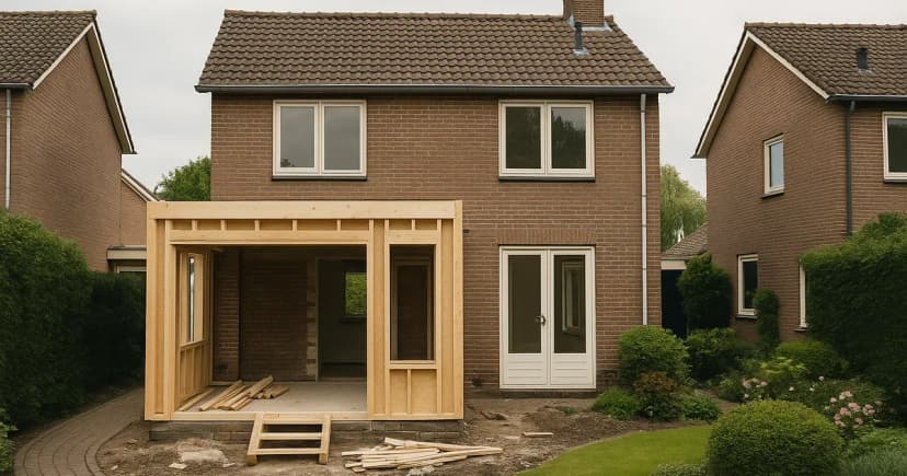 Bouwtekening met rekenmachine voor de kostenraming