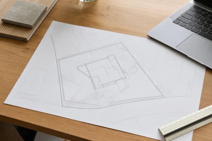 Situatietekening van een perceel op een kaart