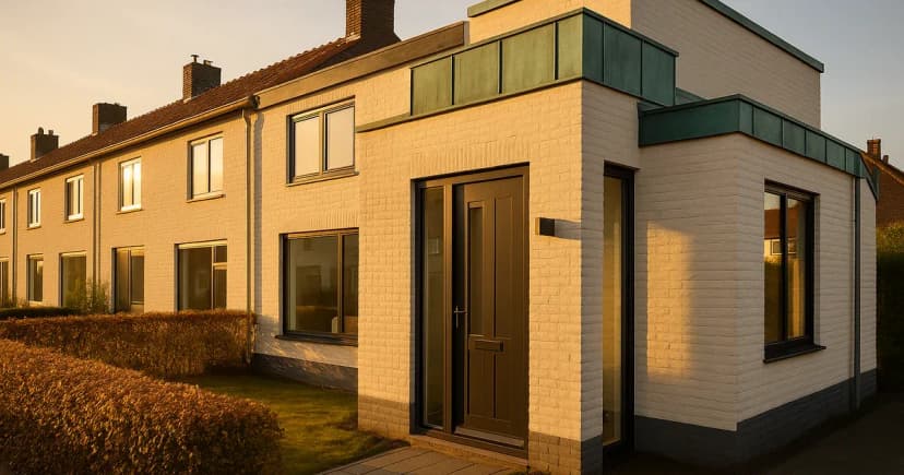 Aanbouw in aanbouw aan een woning